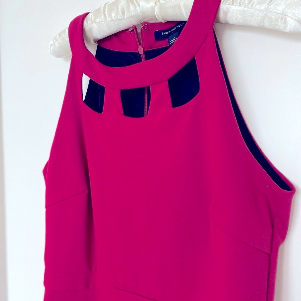 Banana Republic Straight Line Fuchsia Dress Sz 10